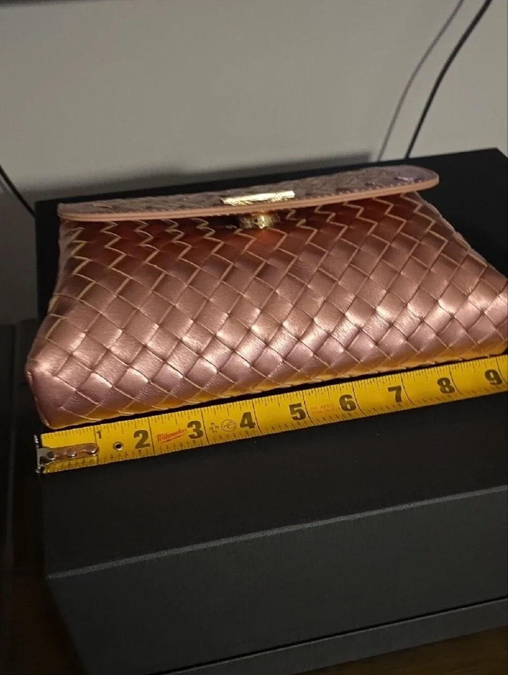 Sunrise Sunset Blush Pink Woven Clutch With Double Fold Credit Card Holder